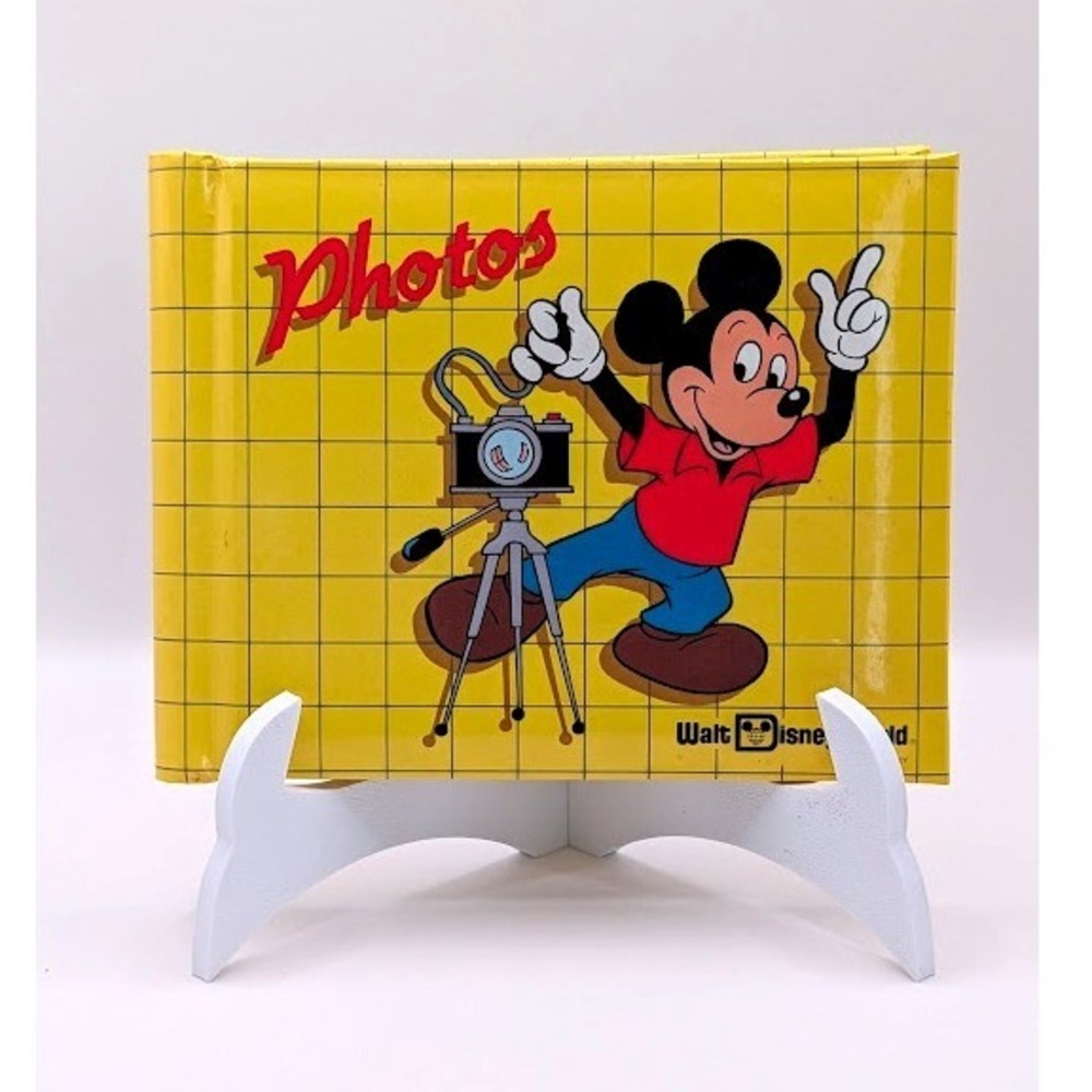 Vintage Walt Disney World Mickey Mouse Photo Album Yellow Grid Photographer 5x4